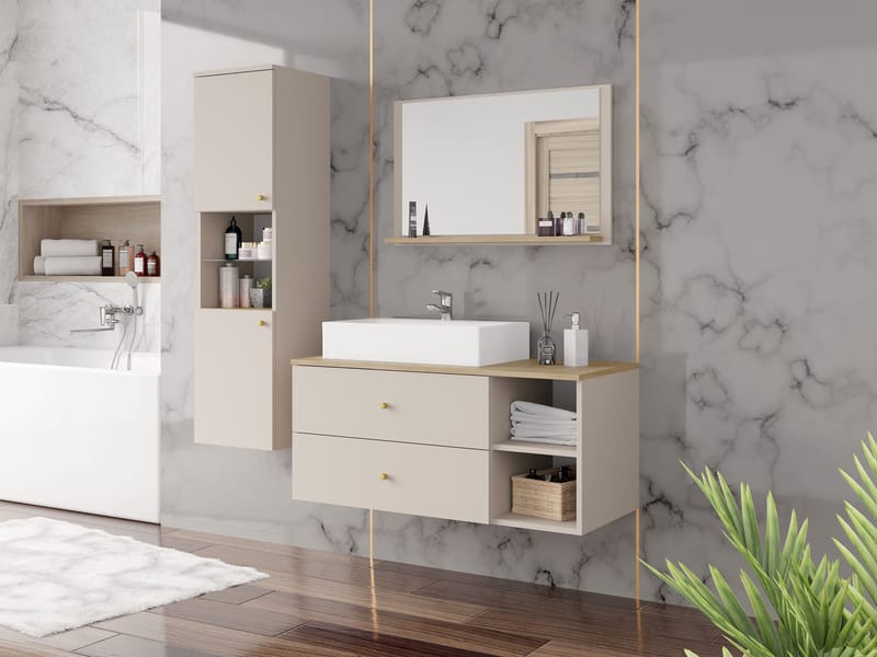 Askersund Baderomsmøbelsett - Beige - Hus & oppussing - Kjøkken & bad - Baderom - Baderomsmøbler & baderomsinnredning - Komplette møbelpakker