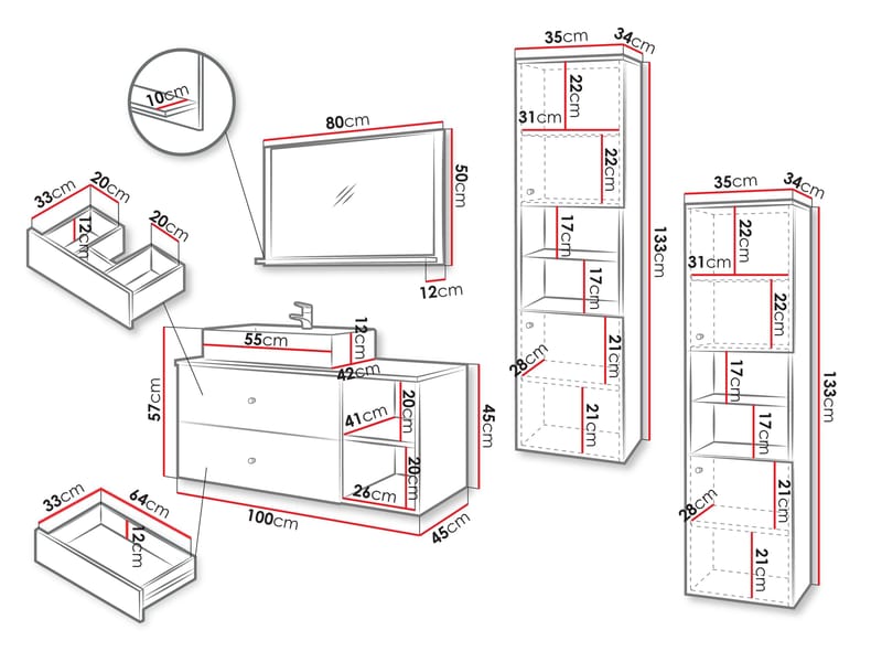 Askersund Baderomsmøbelsett - Beige - Hus & oppussing - Kjøkken & bad - Baderom - Baderomsmøbler & baderomsinnredning - Komplette møbelpakker