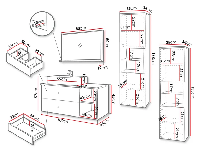 Askersund Baderomsmøbelsett - Beige - Hus & oppussing - Kjøkken & bad - Baderom - Baderomsmøbler & baderomsinnredning - Komplette møbelpakker
