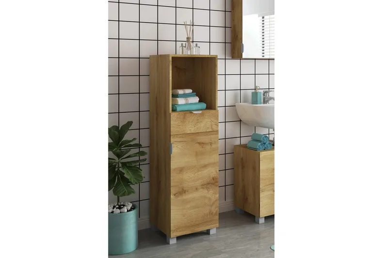 Atlas Høyskap til Bad 129x38x36 cm - Natur - Hus & oppussing - Kjøkken & bad - Baderom - Baderomsmøbler & baderomsinnredning - Baderomsskap