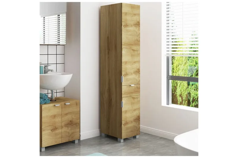 Atlas Høyskap til Bad 181x38x36 cm - Natur - Hus & oppussing - Kjøkken & bad - Baderom - Baderomsmøbler & baderomsinnredning - Baderomsskap