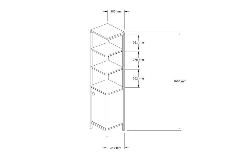 Dasaki Bad Oppbevaring 162x38 cm 4 Hyller - Blå / Antrasitt - Hus & oppussing - Kjøkken & bad - Baderom - Baderomsmøbler & baderomsinnredning - Baderomshylle
