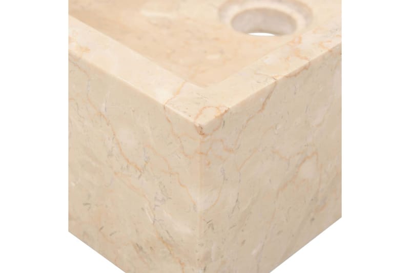 Baderomshylle heltre teak med vasker marmor kremhvit - Brun - Servantskap & kommode