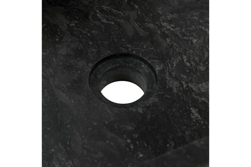 Baderomshylle heltre teak med vasker marmor svart - Brun - Veggskap & høyskap - Baderomsskap