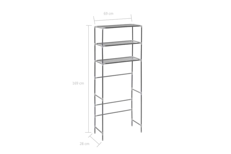 Oppbevaringsstativ til vaskemaskin 3 etasjer 69x28x169cm - Hus & oppussing - Kjøkken & bad - Baderom - Baderomsmøbler & baderomsinnredning - Baderomshylle