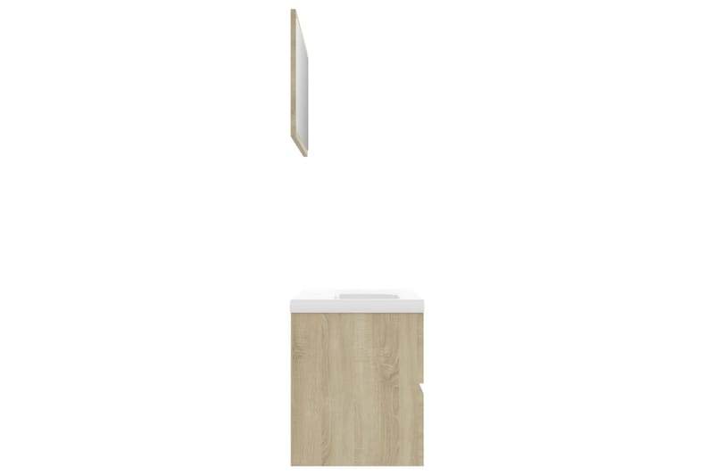 Baderomsmøbelsett sonoma eik sponplate - Brun - Komplette møbelpakker