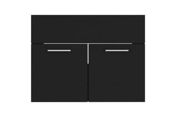 Baderomsmøbelsett svart sponplate - Svart - Hus & oppussing - Kjøkken & bad - Baderom - Baderomsmøbler & baderomsinnredning - Komplette møbelpakker