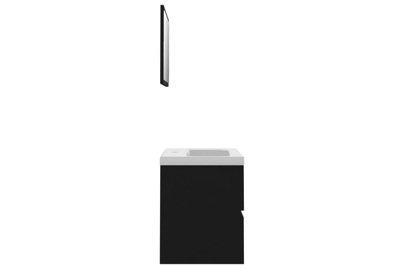 Baderomsmøbelsett svart sponplate - Svart - Komplette møbelpakker