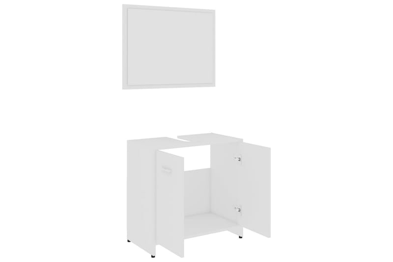Baderomsmøbler 3 deler hvit sponplate - Komplette møbelpakker