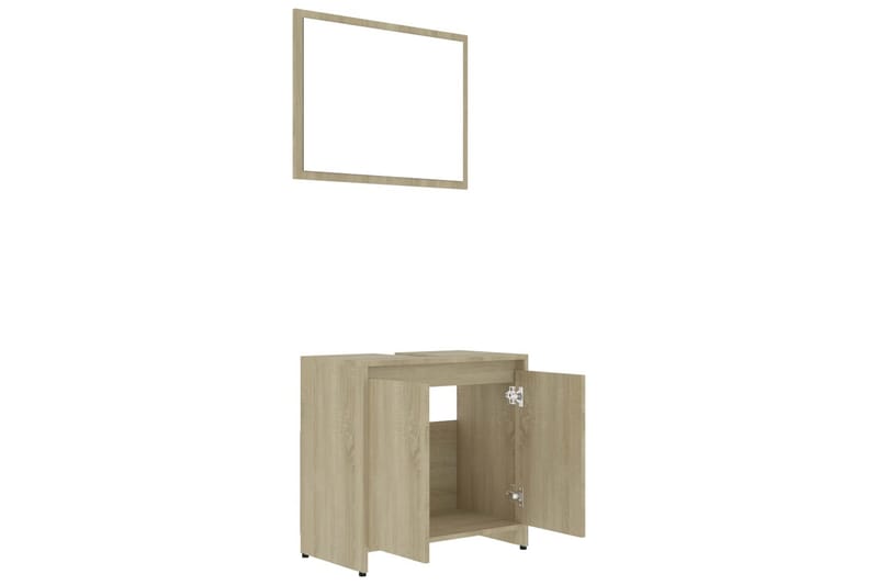 Baderomsmøbler 3 deler sonoma eik sponplate - Komplette møbelpakker