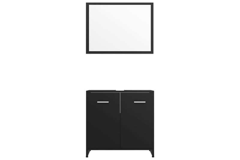 Baderomsmøbler 3 deler svart sponplate - Komplette møbelpakker