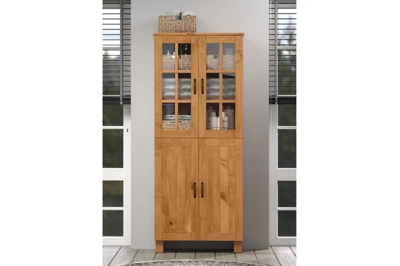 Baderomsskap Alby 75x30x170 cm, Beiset/funksjonsbeskrivelse - 75x30x170 cm, Beiset/funksjonsbeskrivelse - Hus & oppussing - Kjøkken & bad - Baderom - Baderomsmøbler & baderomsinnredning - Baderomsskap