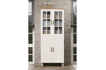 Baderomsskap Alby 75x30x170 cm, Hvit/Honning - 75x30x170 cm, Hvit/Honning - Hus & oppussing - Kjøkken & bad - Baderom - Baderomsmøbler & baderomsinnredning - Baderomsskap