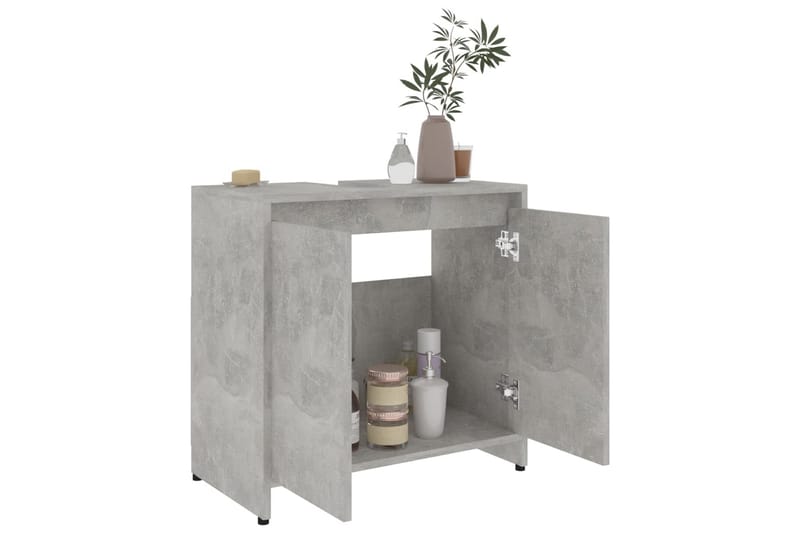 Baderomsskap betonggrå 60x33x58 cm sponplate - Grå - Hus & oppussing - Kjøkken & bad - Baderom - Baderomsmøbler & baderomsinnredning - Baderomsskap