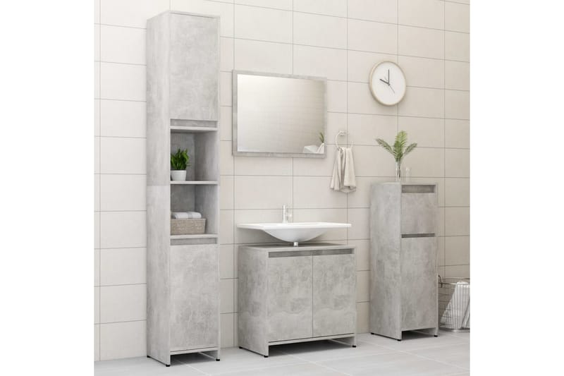 Baderomsskap betonggrå 60x33x58 cm sponplate - Grå - Hus & oppussing - Kjøkken & bad - Baderom - Baderomsmøbler & baderomsinnredning - Baderomsskap