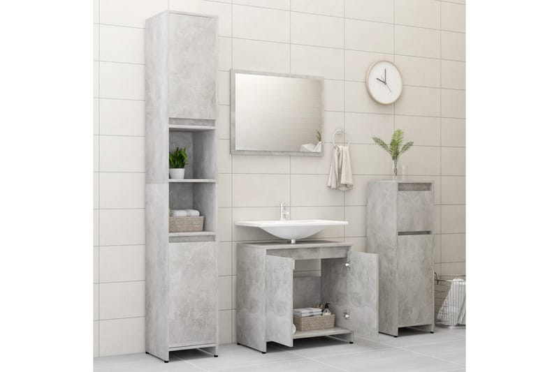 Baderomsskap betonggrå 60x33x58 cm sponplate - Grå - Hus & oppussing - Kjøkken & bad - Baderom - Baderomsmøbler & baderomsinnredning - Baderomsskap