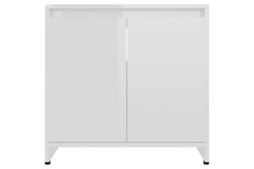 Baderomsskap høyglans hvit 60x33x58 cm sponplate - Hvit - Hus & oppussing - Kjøkken & bad - Baderom - Baderomsmøbler & baderomsinnredning - Baderomsskap