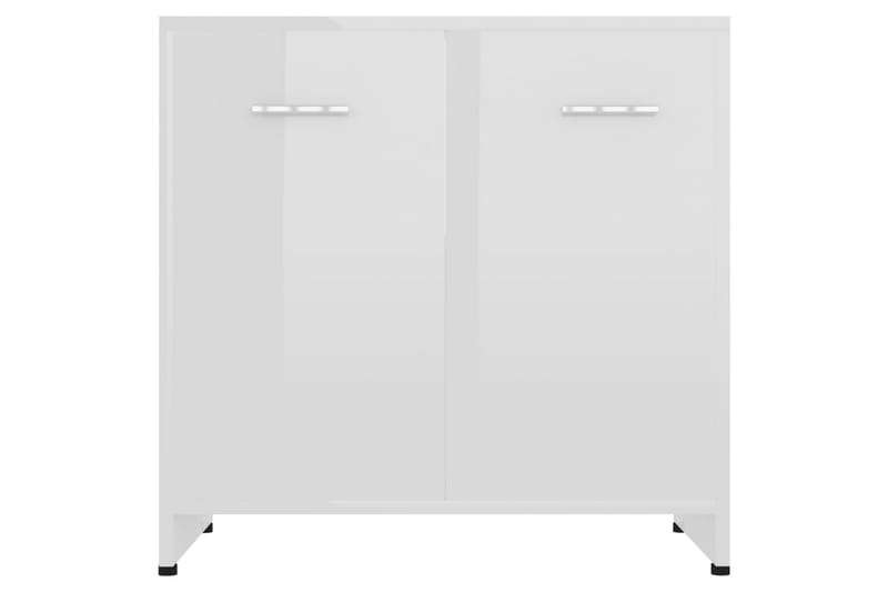 Baderomsskap høyglans hvit 60x33x58 cm sponplate - Hvit - Hus & oppussing - Kjøkken & bad - Baderom - Baderomsmøbler & baderomsinnredning - Baderomsskap