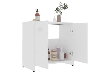 Baderomsskap hvit 60x33x58 cm sponplate - Hvit - Hus & oppussing - Kjøkken & bad - Baderom - Baderomsmøbler & baderomsinnredning - Baderomsskap