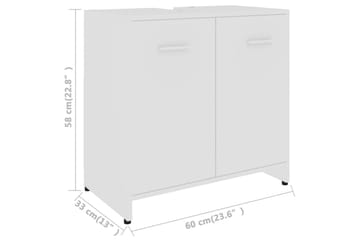 Baderomsskap hvit 60x33x58 cm sponplate - Hvit - Hus & oppussing - Kjøkken & bad - Baderom - Baderomsmøbler & baderomsinnredning - Baderomsskap
