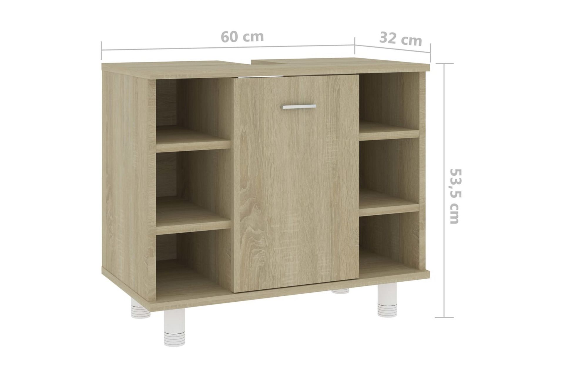 Baderomsskap sonoma eik 60x32x53,5 cm sponplate - Hus & oppussing - Kjøkken & bad - Baderom - Baderomsmøbler & baderomsinnredning - Baderomsskap