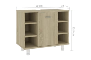 Baderomsskap sonoma eik 60x32x53,5 cm sponplate - Hus & oppussing - Kjøkken & bad - Baderom - Baderomsmøbler & baderomsinnredning - Baderomsskap