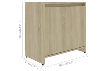 Baderomsskap sonoma eik 60x33x58 cm sponplate - Brun - Hus & oppussing - Kjøkken & bad - Baderom - Baderomsmøbler & baderomsinnredning - Baderomsskap