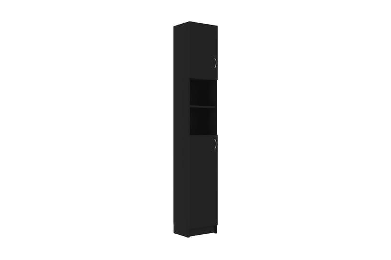 Baderomsskap svart 32x25,5x190 cm sponplate - Vaskeskap - Veggskap & høyskap - Baderomsskap