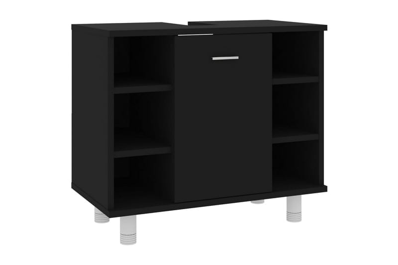 Baderomsskap svart 60x32x53,5 cm sponplate - Hus & oppussing - Kjøkken & bad - Baderom - Baderomsmøbler & baderomsinnredning - Baderomsskap