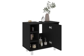 Baderomsskap svart 60x32x53,5 cm sponplate - Hus & oppussing - Kjøkken & bad - Baderom - Baderomsmøbler & baderomsinnredning - Baderomsskap