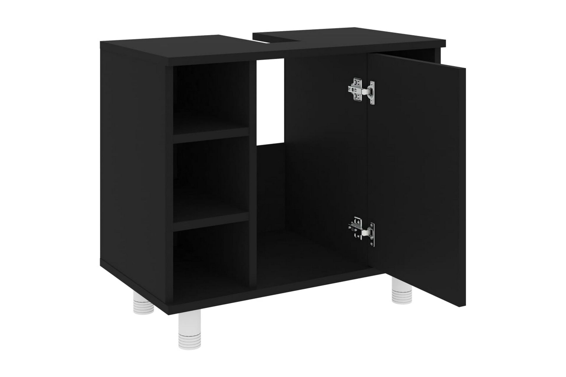 Baderomsskap svart 60x32x53,5 cm sponplate - Hus & oppussing - Kjøkken & bad - Baderom - Baderomsmøbler & baderomsinnredning - Baderomsskap
