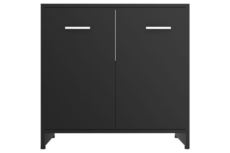 Baderomsskap svart 60x33x58 cm sponplate - Svart - Hus & oppussing - Kjøkken & bad - Baderom - Baderomsmøbler & baderomsinnredning - Baderomsskap
