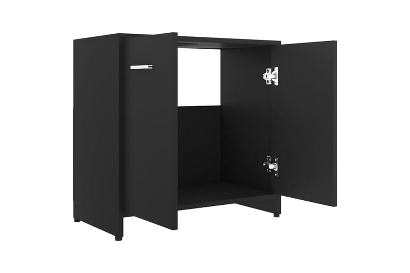 Baderomsskap svart 60x33x58 cm sponplate - Svart - Hus & oppussing - Kjøkken & bad - Baderom - Baderomsmøbler & baderomsinnredning - Baderomsskap
