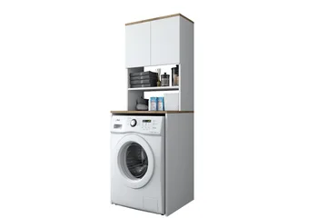 Caronti Baderomsskap 65x183,6 cm Hvit/Brun - Hanah Home - Hus & oppussing - Kjøkken & bad - Baderom - Baderomsmøbler & baderomsinnredning - Baderomsskap