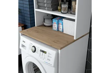 Caronti Baderomsskap 65x183,6 cm Hvit/Brun - Hanah Home - Hus & oppussing - Kjøkken & bad - Baderom - Baderomsmøbler & baderomsinnredning - Baderomsskap