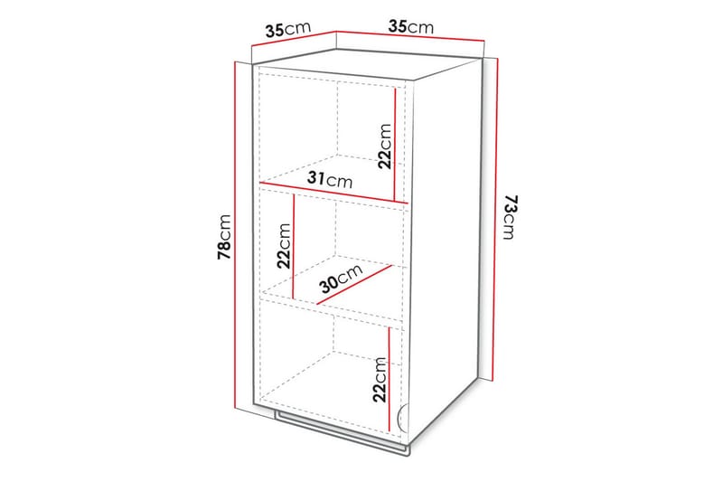 Glenndale Vegghengt Skap 35x35 cm - Grå - Hus & oppussing - Kjøkken & bad - Baderom - Baderomsmøbler & baderomsinnredning - Baderomsskap