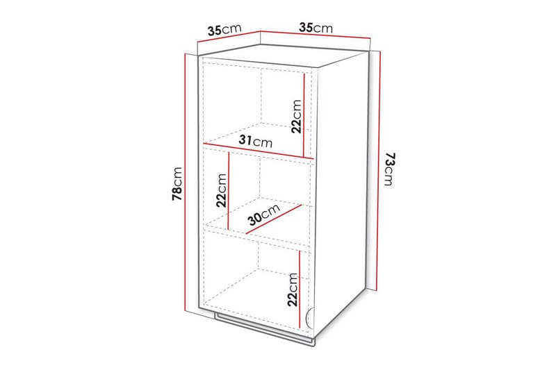 Glenndale Vegghengt Skap 35x35 cm - Svart - Hus & oppussing - Kjøkken & bad - Baderom - Baderomsmøbler & baderomsinnredning - Baderomsskap