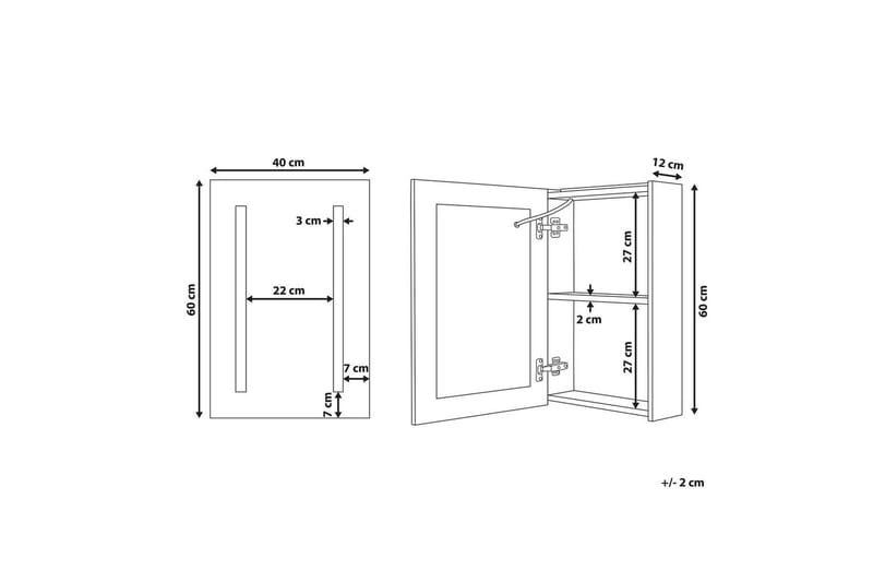 Baderomsskap med speil Cameron - Hus & oppussing - Kjøkken & bad - Baderom - Baderomsmøbler & baderomsinnredning - Speilskap