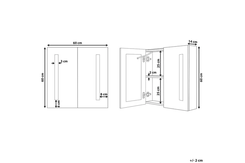 Baderomsskap med speil Chabunco Hvit, Sølv - Hvit, Sølv - Hus & oppussing - Kjøkken & bad - Baderom - Baderomsmøbler & baderomsinnredning - Speilskap