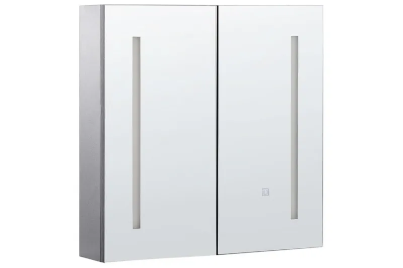 Baderomsskap med speil Chabunco Sort, Sølv, Sort, Sølv