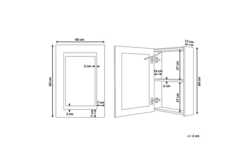 Baderomsskap med speil Malaspina - Hus & oppussing - Kjøkken & bad - Baderom - Baderomsmøbler & baderomsinnredning - Speilskap