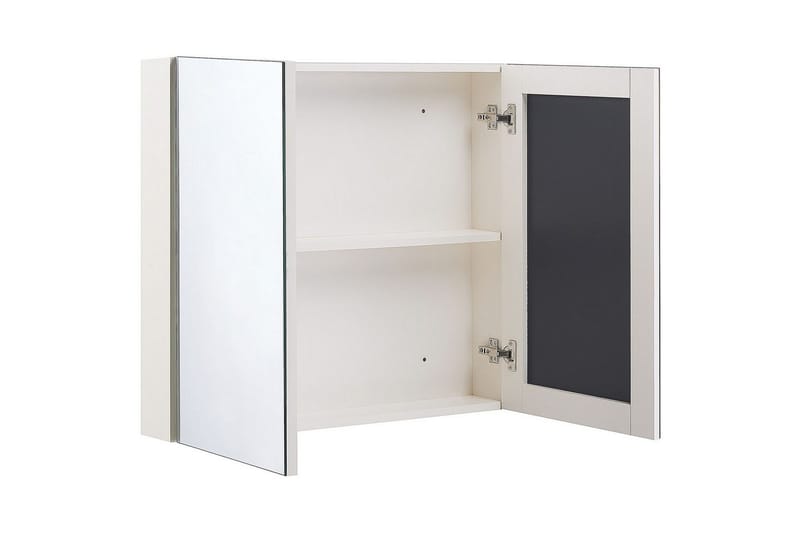 Baderomsskap med speil Navarra Hvit, Sølv, 80x14x70 cm - Hvit, Sølv, 80x14x70 cm - Hus & oppussing - Kjøkken & bad - Baderom - Baderomsmøbler & baderomsinnredning - Speilskap