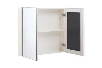 Baderomsskap med speil Navarra Hvit, Sølv, 80x14x70 cm - Hvit, Sølv, 80x14x70 cm - Hus & oppussing - Kjøkken & bad - Baderom - Baderomsmøbler & baderomsinnredning - Speilskap