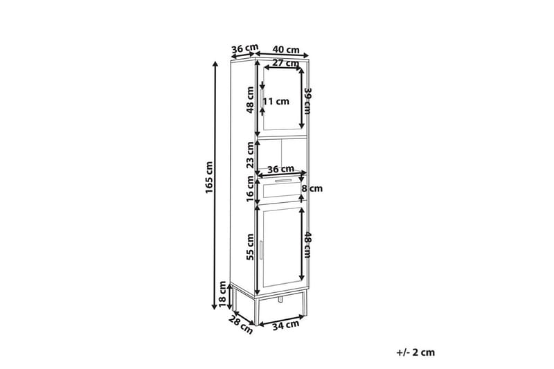 Baderomsskap Rosell 40x36x165 cm - 40x36x165 cm - Hus & oppussing - Kjøkken & bad - Baderom - Baderomsmøbler & baderomsinnredning - Baderomsskap