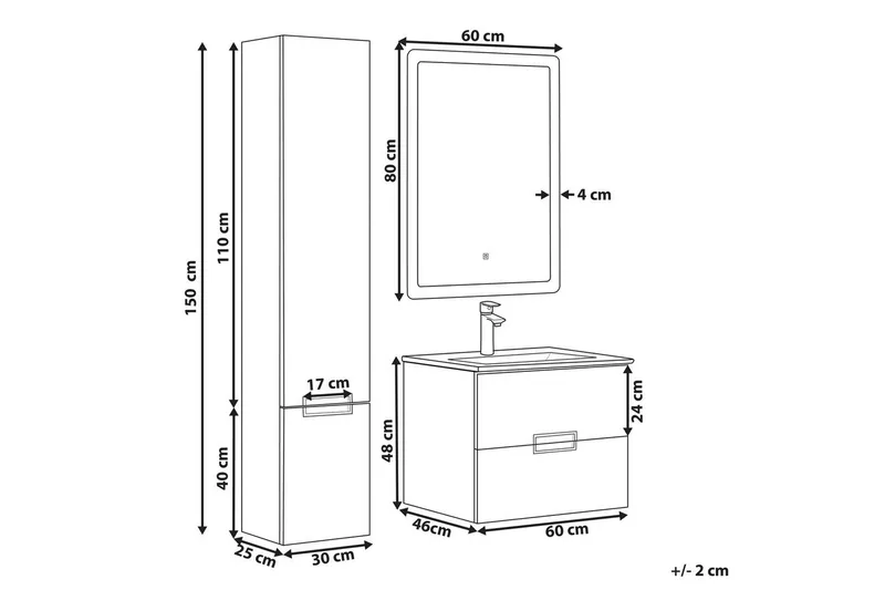 Baderomsskap Tudela Hvit - Hvit - Hus & oppussing - Kjøkken & bad - Baderom - Baderomsmøbler & baderomsinnredning - Baderomsskap