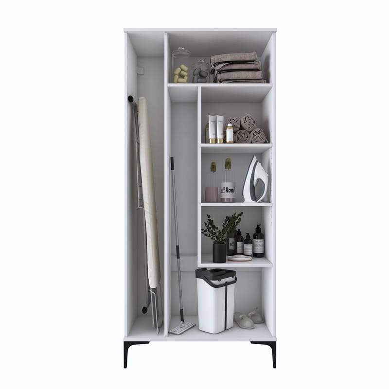 Baderomsskap Wallxpert Cleo-hylle (90 x 198,6 x 45 cm) Hvit - Hvit - Hus & oppussing - Kjøkken & bad - Baderom - Baderomsmøbler & baderomsinnredning - Baderomsskap