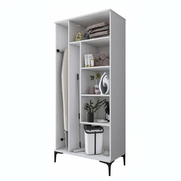 Baderomsskap Wallxpert Cleo-hylle (90 x 198,6 x 45 cm) Hvit - Hvit - Hus & oppussing - Kjøkken & bad - Baderom - Baderomsmøbler & baderomsinnredning - Baderomsskap