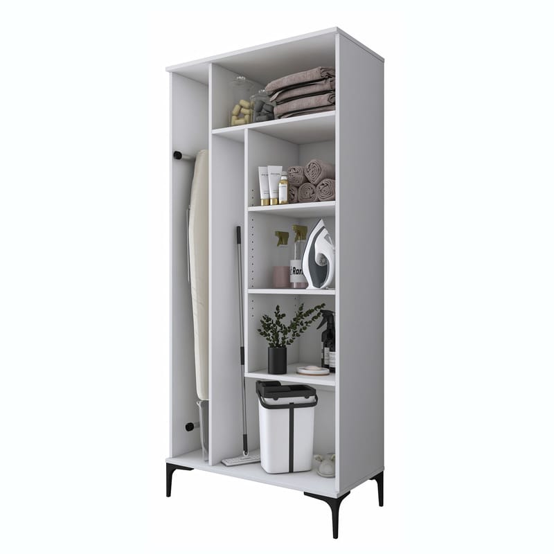 Baderomsskap Wallxpert Cleo-hylle (90 x 198,6 x 45 cm) Hvit - Hvit - Hus & oppussing - Kjøkken & bad - Baderom - Baderomsmøbler & baderomsinnredning - Baderomsskap