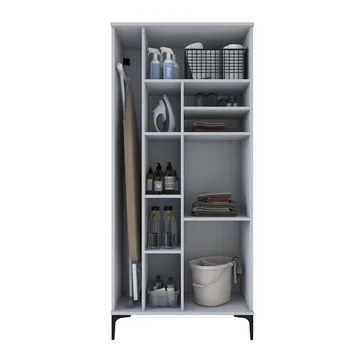 Baderomsskap Wallxpert Cleos-hylle (90 x 198,6 x 45 cm) hvit - Hvit - Hus & oppussing - Kjøkken & bad - Baderom - Baderomsmøbler & baderomsinnredning - Baderomsskap