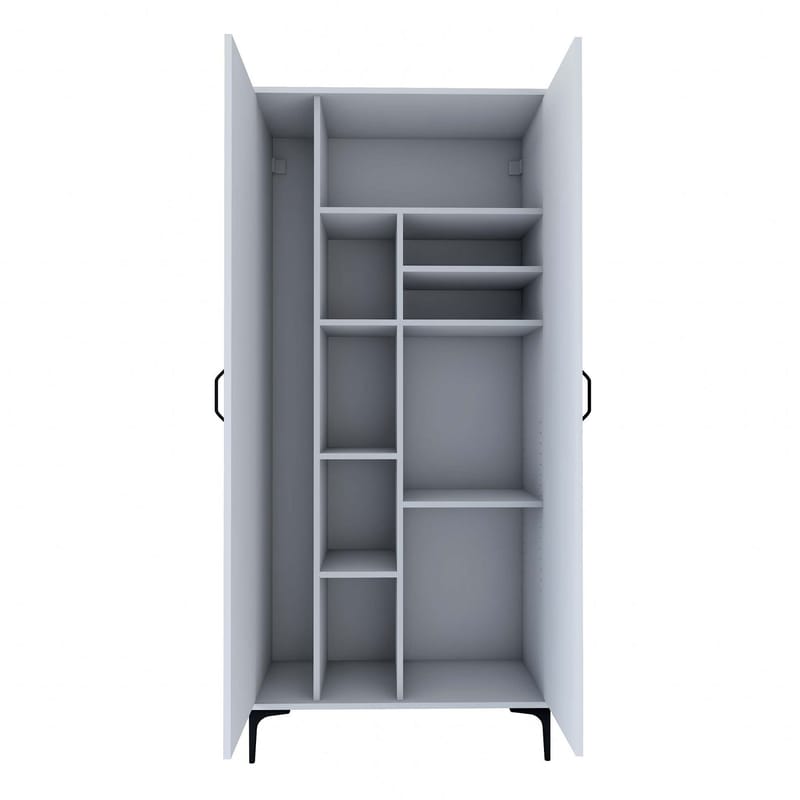 Baderomsskap Wallxpert Cleos-hylle (90 x 198,6 x 45 cm) hvit - Hvit - Hus & oppussing - Kjøkken & bad - Baderom - Baderomsmøbler & baderomsinnredning - Baderomsskap